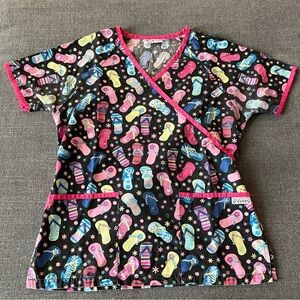 Flip flop scrub top